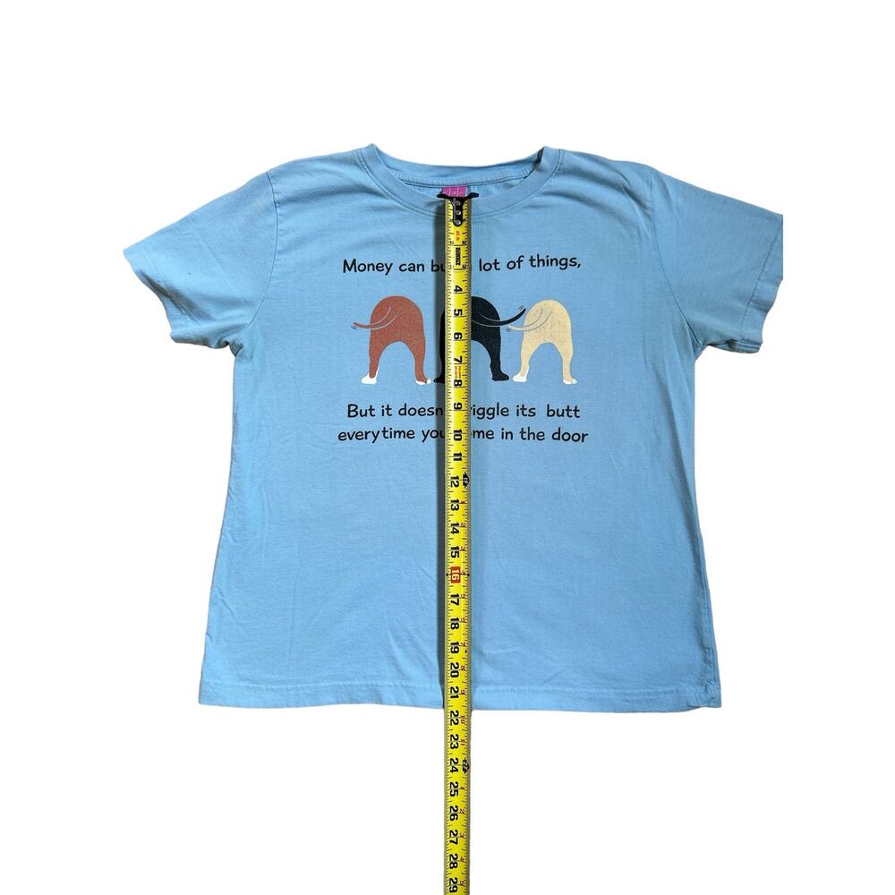 LAT Wiggling Dog Butt Light Blue T Shirt Size L Large - Picture 4 of 5